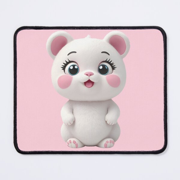 Item preview, Cute White Fluffy Bear Wax Figure Art designed and sold by CuteSlothWorld.