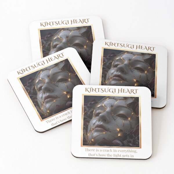 Item preview, Kintsugi Heart - White Gold  Aesthetic Poetry designed and sold by inkandpulseshop.