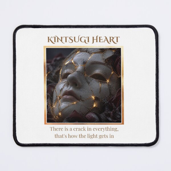 Item preview, Kintsugi Heart - White Gold  Aesthetic Poetry designed and sold by inkandpulseshop.