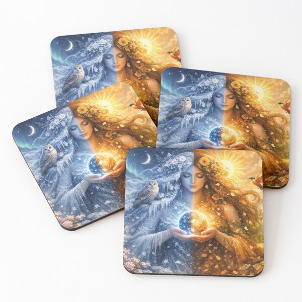 Item preview, Winter Summer Goddess Holding Glowing Earth designed and sold by Pioneer Spirit Market.