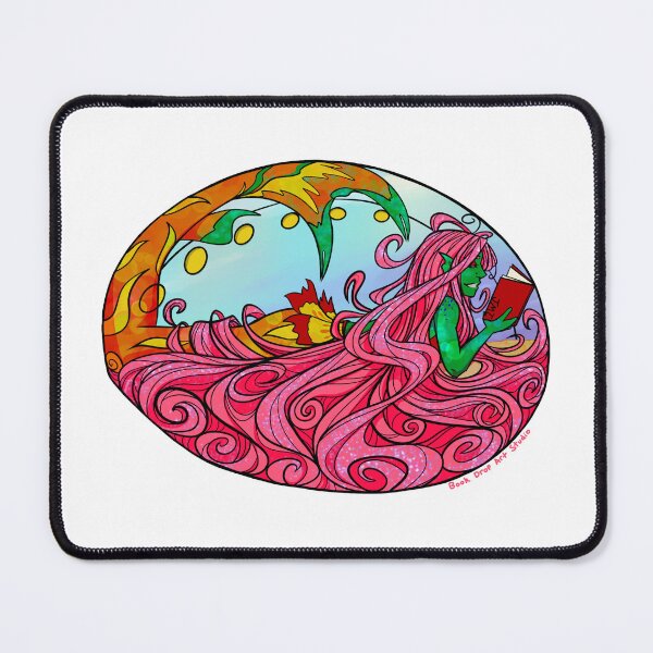 Item preview, Reading Mermaid Pink designed and sold by Book Drop Art Studio.