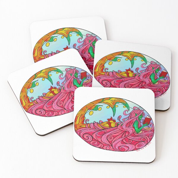 Item preview, Reading Mermaid Pink designed and sold by Book Drop Art Studio.