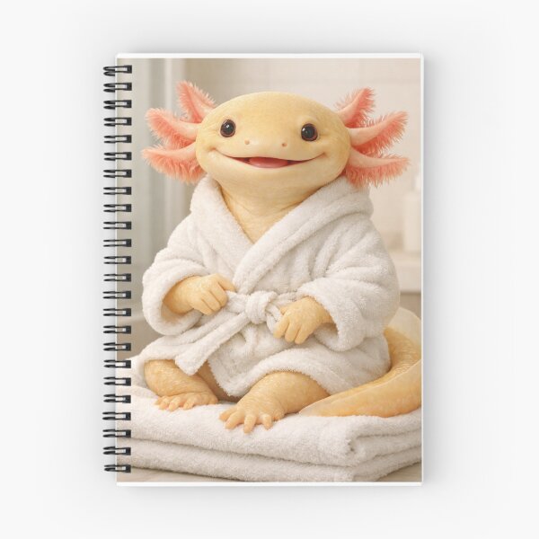 Item preview, Cozy Bathrobe Golden Albino Axolotl designed and sold by Sillytoe.