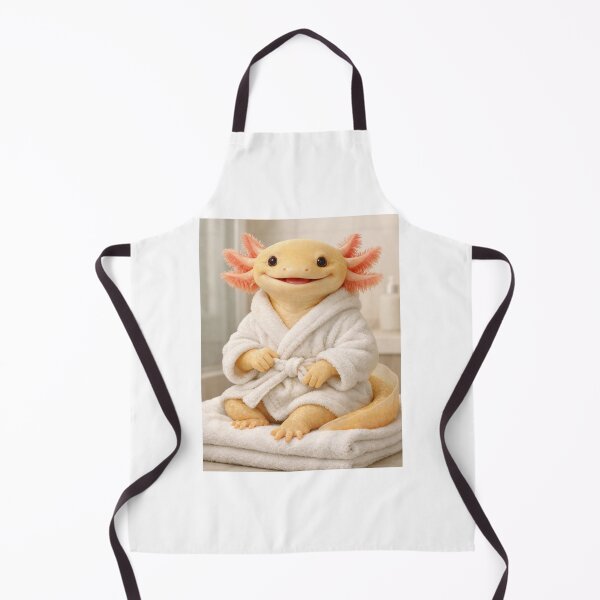 Item preview, Cozy Bathrobe Golden Albino Axolotl designed and sold by Sillytoe.