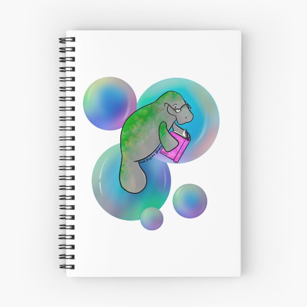 Item preview, Reading Manatee with Bubbles designed and sold by Book Drop Art Studio.