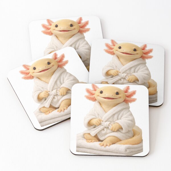 Item preview, Bathrobe Golden Albino Axolotl designed and sold by Sillytoe.