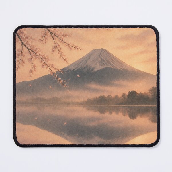 Item preview, Mount Fuji Wall Art Print – Japandi Japanese Sumi-e Poster, Sakura Reflection Landscape, Zen Minimalist Decor, Sunrise Fuji Artwork, Made by Japanese Artist in Japan designed and sold by SereniBloom.