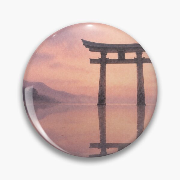 Item preview, Torii Gate Wall Art Print – Japandi Japanese Sumi-e Poster, Sunset Reflection Landscape, Zen Minimalist Decor, Cherry Blossom Petals, Made by Japanese Artist in Japan designed and sold by SereniBloom.
