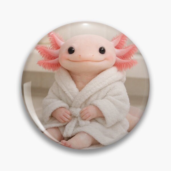 Item preview, Cozy Bathrobe Leucistic Axolotl designed and sold by Sillytoe.