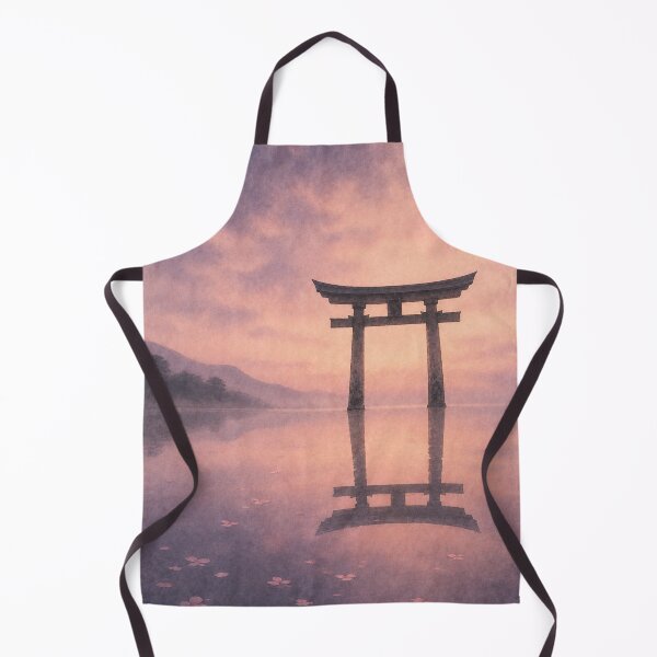 Item preview, Torii Gate Wall Art Print – Japandi Japanese Sumi-e Poster, Sunset Reflection Landscape, Zen Minimalist Decor, Cherry Blossom Petals, Made by Japanese Artist in Japan designed and sold by SereniBloom.