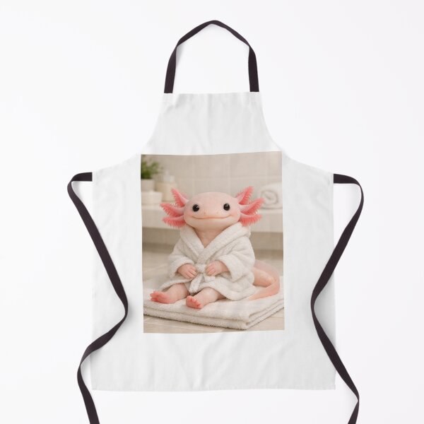 Item preview, Cozy Bathrobe Leucistic Axolotl designed and sold by Sillytoe.