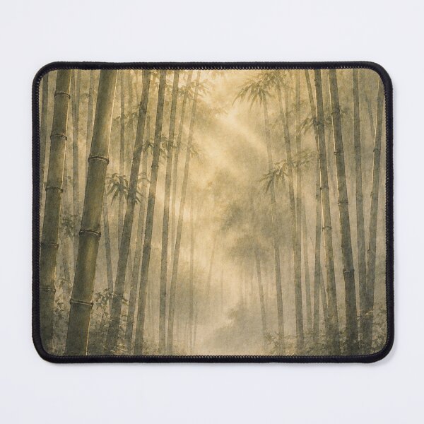 Item preview, Bamboo Forest Wall Art Print – Japandi Japanese Sumi-e Poster, Zen Bamboo Grove Landscape, Minimalist Nature Decor, Golden Morning Light, Made by Japanese Artist in Japan designed and sold by SereniBloom.