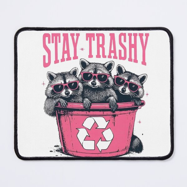 Item preview, Stay Trashy Raccoon Recycling Fun designed and sold by HUTEND.