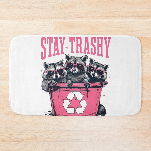 Item preview, Stay Trashy Raccoon Recycling Fun designed and sold by HUTEND.