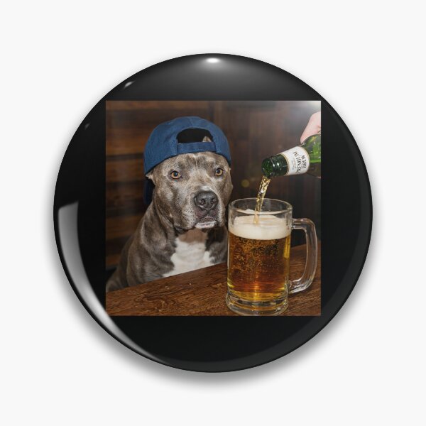Item preview, Pit Bull Drinking Beer Dog Meme designed and sold by suhairee-studio.