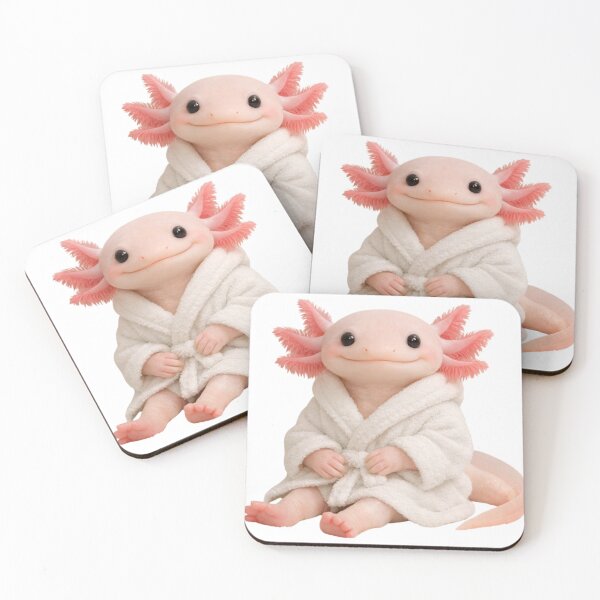 Item preview, Bathrobe Leucistic Axolotl designed and sold by Sillytoe.