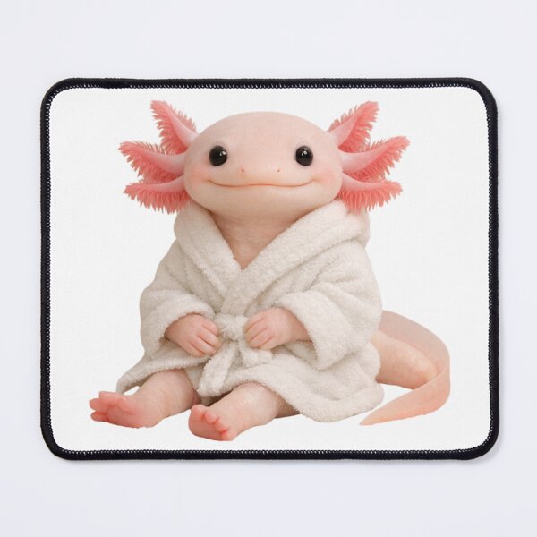 Item preview, Bathrobe Leucistic Axolotl designed and sold by Sillytoe.
