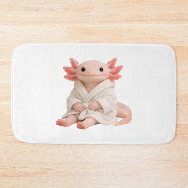 Item preview, Bathrobe Leucistic Axolotl designed and sold by Sillytoe.