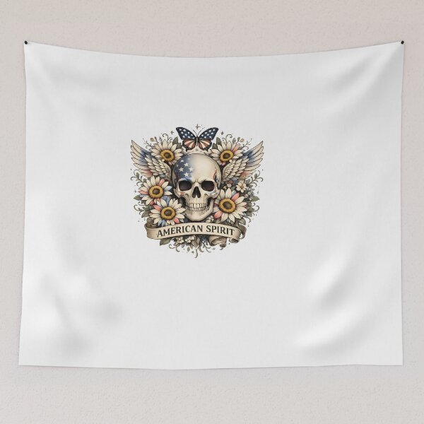 Item preview, American Spirit Skull With Wings designed and sold by HUTEND.