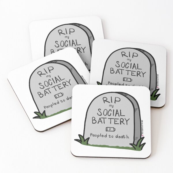 Item preview, RIP My Social Battery Sticker | Peopled to Death | Introvert Humor designed and sold by Dr. B Sticker Rx.