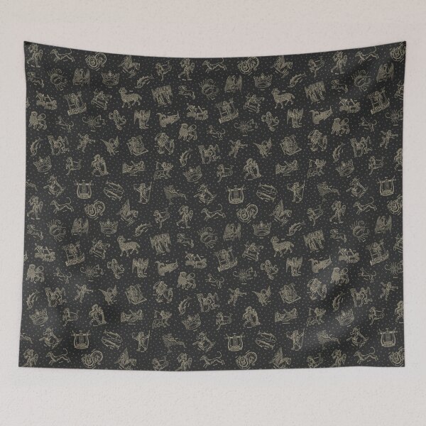 Item preview,  Vintage Medieval Celestial Constellations - Charcoal Warm White designed and sold by HannahGinn.Design.
