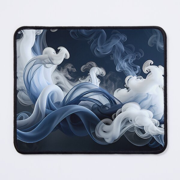 Item preview, Abstract Blue Smoke Waves Minimalist Modern Art designed and sold by CuteSlothWorld.