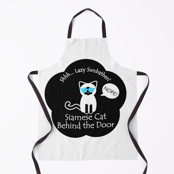 Item preview, Funny Siamese Cat Lazy Sunbather Behind the Door Black Base designed and sold by Na7nasColorShop.