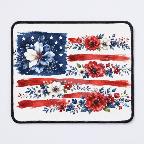 Item preview, Petals and Patriotism: Artistic USA Flag designed and sold by LiveLearnCreate.