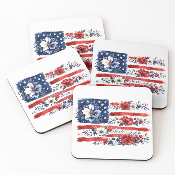 Item preview, Petals and Patriotism: Artistic USA Flag designed and sold by LiveLearnCreate.