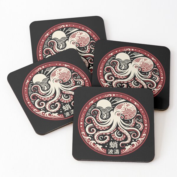 Item preview, Japanese Style Octopus Surging Ocean Wave Circular Graphic designed and sold by ShirtRemarks.