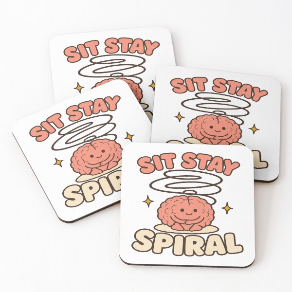 Item preview,  Sit Stay Spiral Cute Overthinking Brain Humor designed and sold by POD DYNASTY | Original Print On Demand T-Shirt Graphics.
