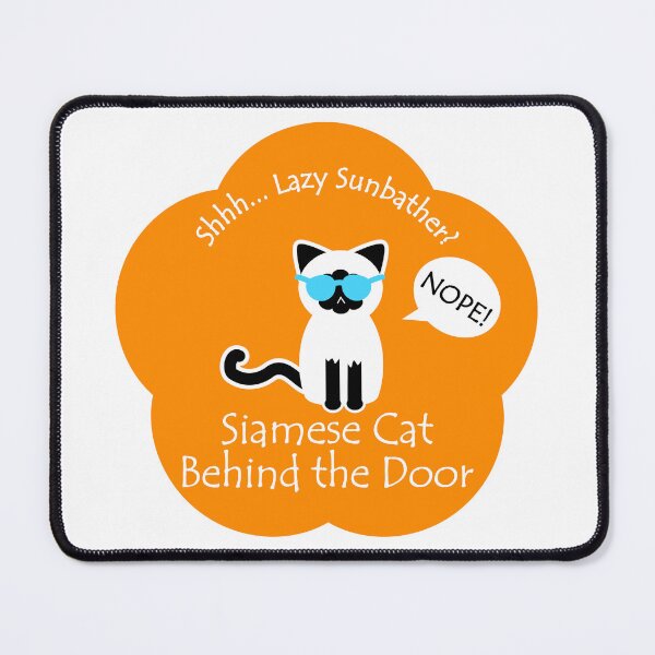 Item preview, Funny Siamese Cat Lazy Sunbather Behind the Door Orange Base designed and sold by Na7nasColorShop.