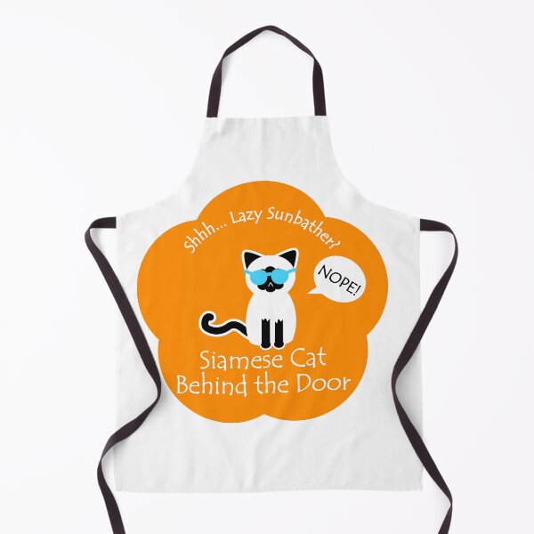 Item preview, Funny Siamese Cat Lazy Sunbather Behind the Door Orange Base designed and sold by Na7nasColorShop.