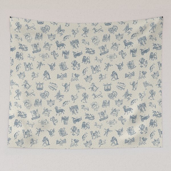 Item preview,  Vintage Medieval Celestial Constellations - Warm White Dark Blue designed and sold by HannahGinn.Design.