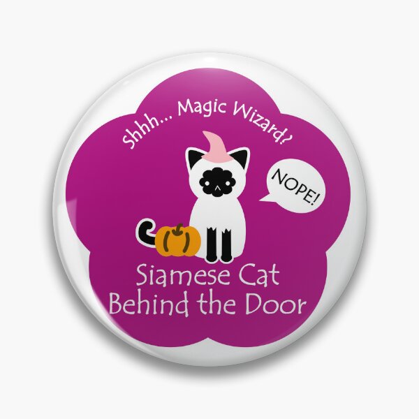 Item preview, Funny Siamese Cat Magic Wizard Behind the Door Purple Base designed and sold by Na7nasColorShop.