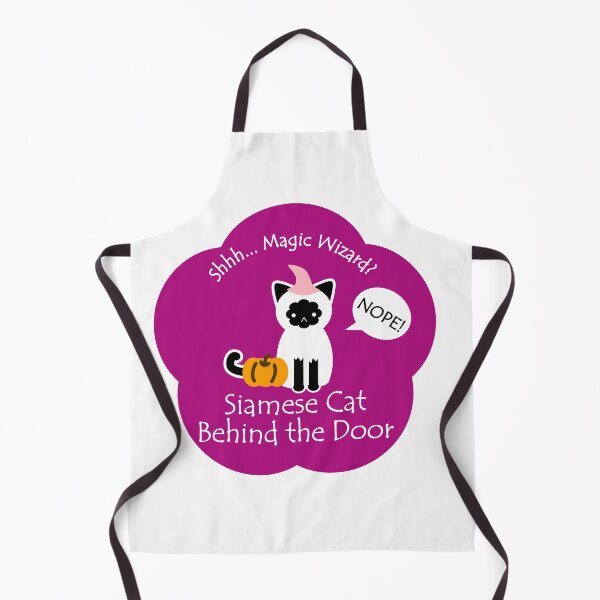 Item preview, Funny Siamese Cat Magic Wizard Behind the Door Purple Base designed and sold by Na7nasColorShop.