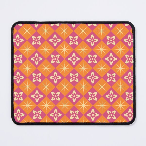 Item preview, Garden of Stars Medieval Checkerboard - Dragonfruit & Tangerine designed and sold by HannahGinn.Design.