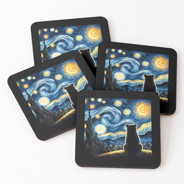Item preview, Bear Silhouette Starry Night Vincent Van Gogh  designed and sold by Littermin.