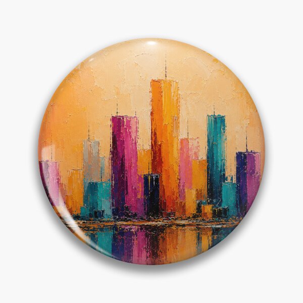 Item preview, Vibrant Skyline Reflections – Colorful Abstract Cityscape designed and sold by Giovanna2026.