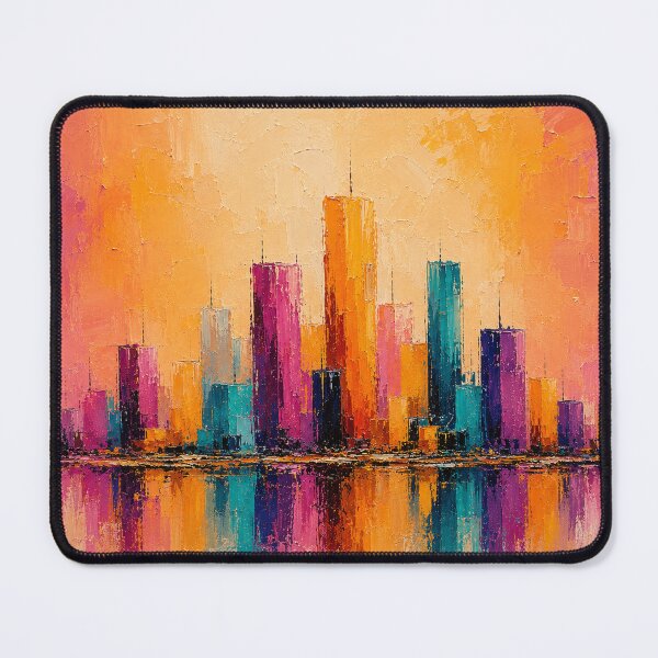 Item preview, Vibrant Skyline Reflections – Colorful Abstract Cityscape designed and sold by Giovanna2026.