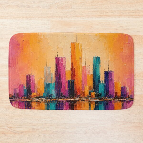 Item preview, Vibrant Skyline Reflections – Colorful Abstract Cityscape designed and sold by Giovanna2026.