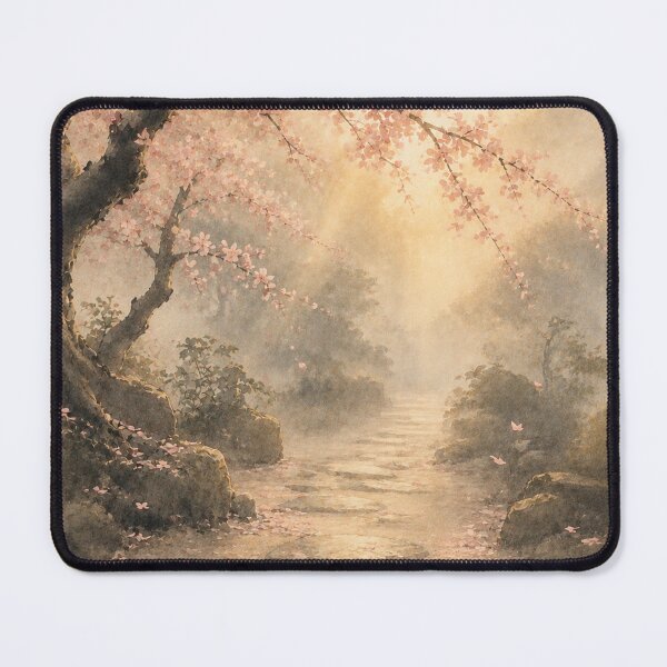 Item preview, Cherry Blossom Tunnel Wall Art Print – Japandi Japanese Sumi-e Poster, Sakura Path Landscape, Zen Minimalist Decor, Golden Morning Light, Made by Japanese Artist in Japan designed and sold by SereniBloom.