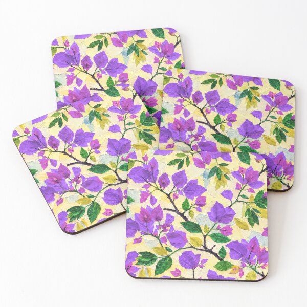 Item preview, Purple Bougainvillea Floral Collage Pattern, Vibrant Tropical Botanical Seamless Design, Handmade Paper Cut Flower Repeat Print designed and sold by SWSandraWechner.