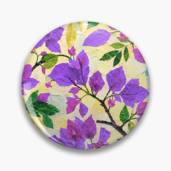 Item preview, Purple Bougainvillea Floral Collage Pattern, Vibrant Tropical Botanical Seamless Design, Handmade Paper Cut Flower Repeat Print designed and sold by SWSandraWechner.