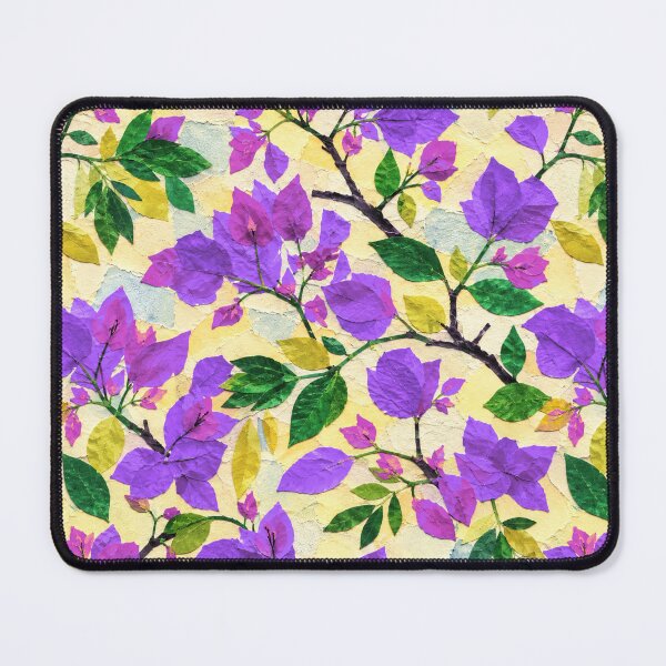 Item preview, Purple Bougainvillea Floral Collage Pattern, Vibrant Tropical Botanical Seamless Design, Handmade Paper Cut Flower Repeat Print designed and sold by SWSandraWechner.