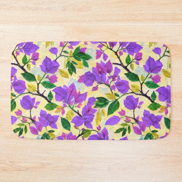 Item preview, Purple Bougainvillea Floral Collage Pattern, Vibrant Tropical Botanical Seamless Design, Handmade Paper Cut Flower Repeat Print designed and sold by SWSandraWechner.