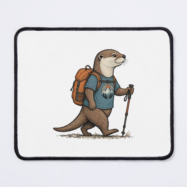 Item preview, Adventure Otter Hiking with Backpack designed and sold by mcraft studio.