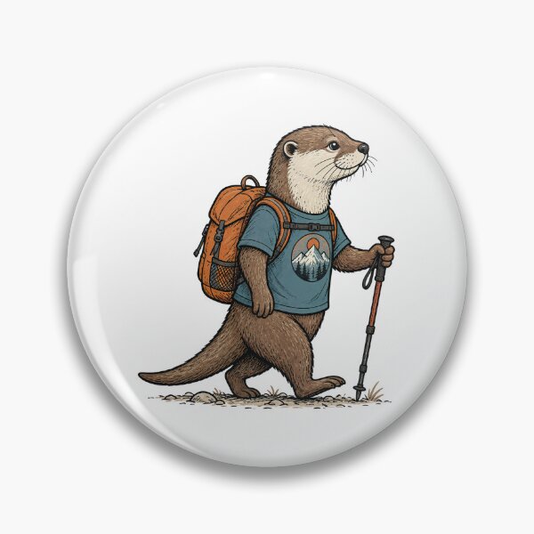 Item preview, Adventure Otter Hiking with Backpack designed and sold by mcraft studio.