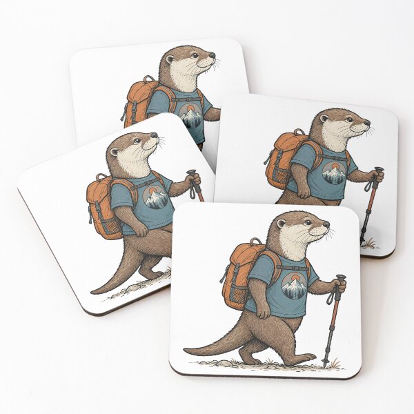 Item preview, Adventure Otter Hiking with Backpack designed and sold by mcraft studio.