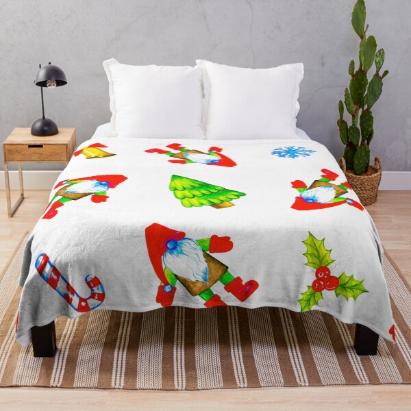 Item preview, Christmas Gnomes And Xmas Trees Whimsical Pattern designed and sold by DEC02.